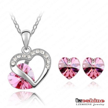 Heart Shaped Crystal Necklace&Earring Sets 9colors (ST-HQ0011-a-2)